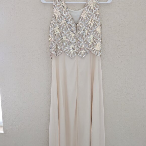 GB Gianni Bini Glam 1920's Great Gatsby Flapper Sequin Maxi Dress Size S - Picture 6 of 9